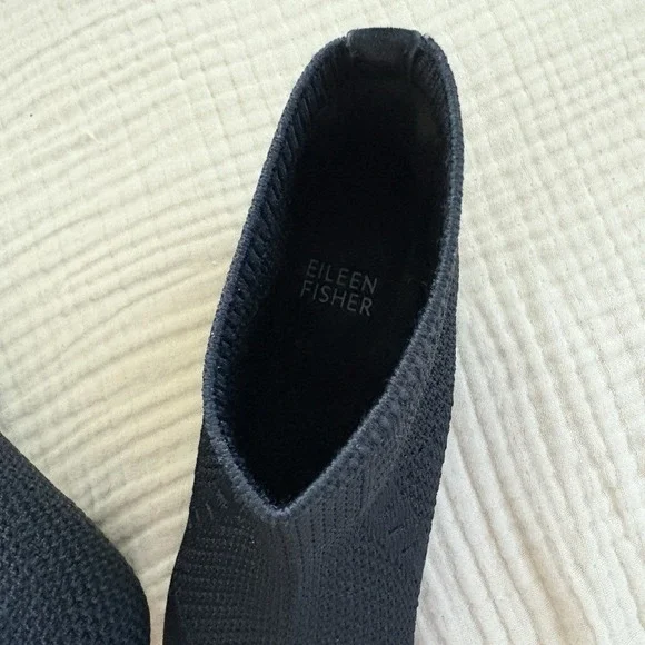 Eileen Fisher Purl Recycled Stretch Knit Bootie Womens Size 6 Black - Picture 5 of 8